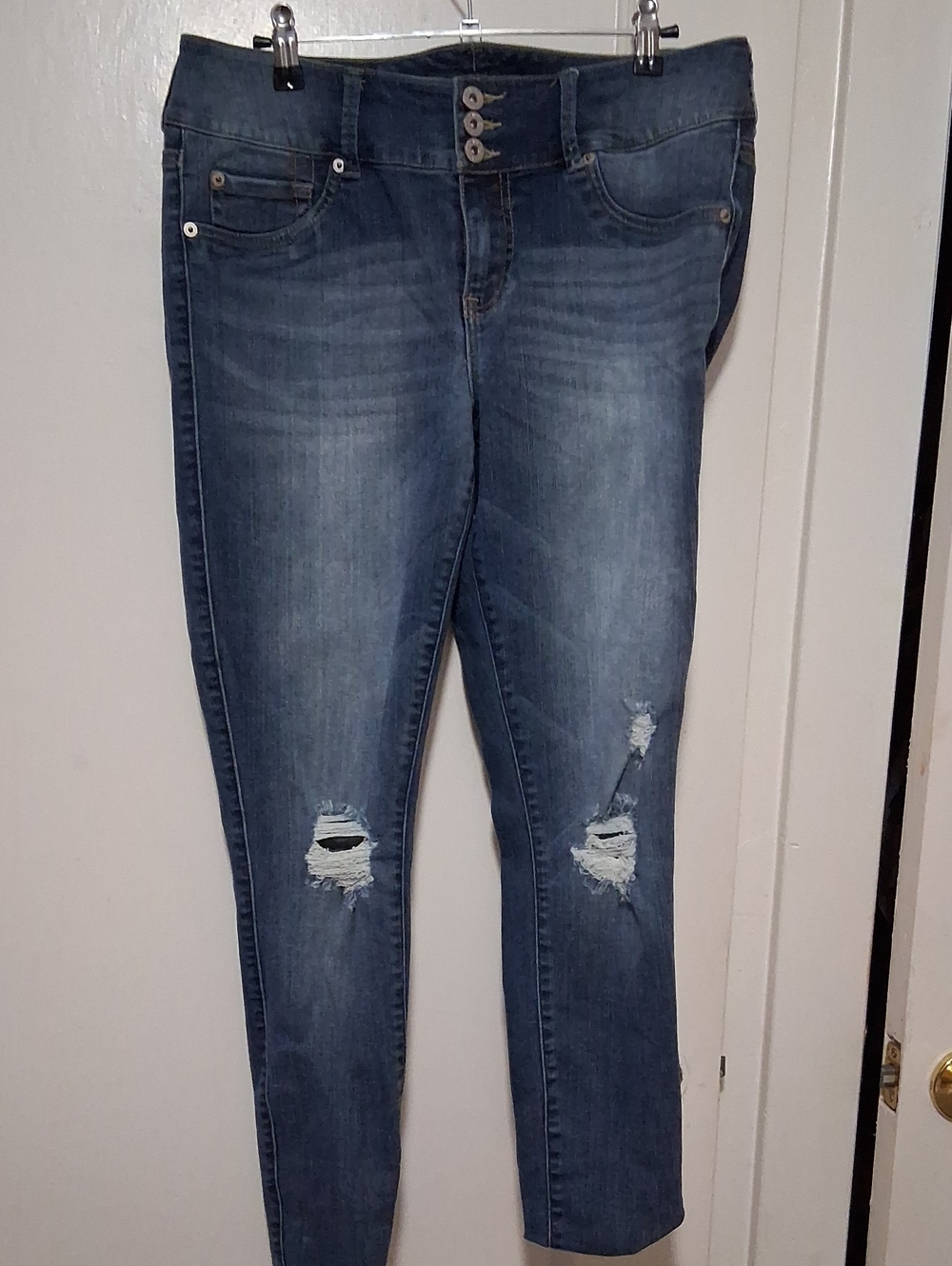 torrid Blue Distressed Skinny Jeans